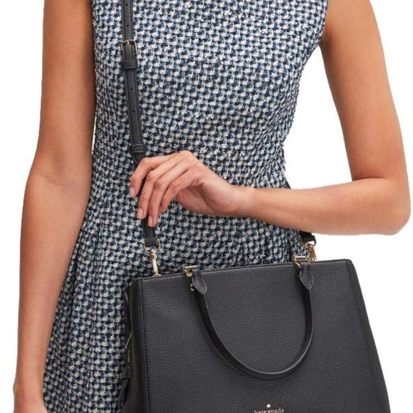 kate spade handbag purse Leila medium triple compartment satchel in leather - Picture 3 of 7